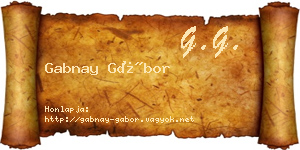 Gabnay Gábor névjegykártya